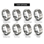 font options for inside engraving on grey usb c plug rings