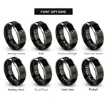 font options for inside engraving on black & gray usb flash drive rings