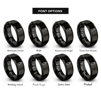 font options for inside engraving on black usb flash drive rings