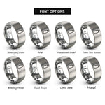 font options for inside engraving on silver usb flash drive rings