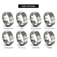 font options for inside engraving on silver usb flash drive rings