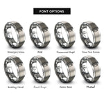 font options for inside engraving on grey usb flash drive rings
