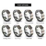 font options for inside engraving on gray usb icon rings