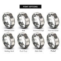 font options for inside engraving on gray usb icon rings