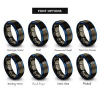 font options for inside engraving on gunmetal & blue usb icon rings