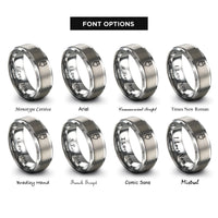 font options for inside engraving on silver usb plug rings