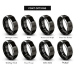 font options for inside engraving on black & gray usb podcast microphone rings