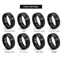 font options for inside engraving on black usb podcast microphone rings