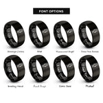 font options for inside engraving on black usb podcast microphone rings