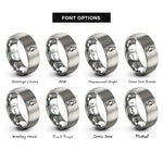 font options for inside engraving on silver usb podcast microphone rings