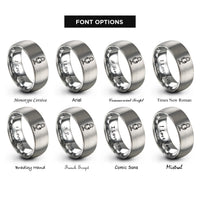 font options for inside engraving on silver usb podcast microphone rings