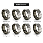 font options for inside engraving on gunmetal & silver usb podcast microphone rings