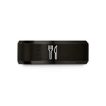 tungsten rings for couples – black tungsten fork knife wedding band