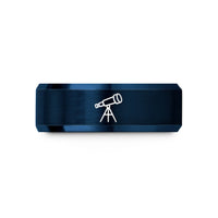 blue tungsten wedding band – blue tungsten telescope wedding band