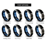 font options for inside engraving on black & blue & grey usn flags rings