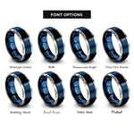 font options for inside engraving on blue & gray usn flags rings