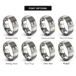 font options for inside engraving on gray utility belt rings