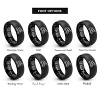 font options for inside engraving on black utility bucket truck rings