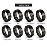 font options for inside engraving on black utility bucket truck rings