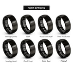 font options for inside engraving on black utility knife rings