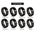 font options for inside engraving on black utility knife rings
