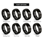font options for inside engraving on black utility knife rings