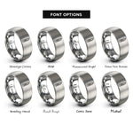 font options for inside engraving on gray utility knife rings