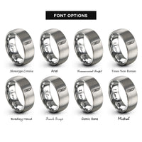 font options for inside engraving on gray utility knife rings