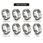 font options for inside engraving on gray utility knife rings