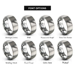 font options for inside engraving on grey utility knife rings