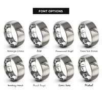 font options for inside engraving on silver utility knife rings