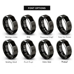 font options for inside engraving on black & gray v body pickguard rings