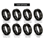 font options for inside engraving on black v body pickguard rings