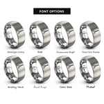 font options for inside engraving on silver v body pickguard rings
