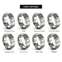 font options for inside engraving on silver v body pickguard rings