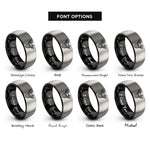 font options for inside engraving on black & grey v twin engine rings