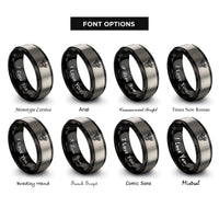 font options for inside engraving on black & grey v twin engine rings