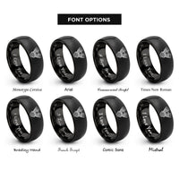 font options for inside engraving on black v twin engine rings