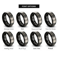 font options for inside engraving on black & silver v6 engine rings