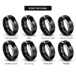 font options for inside engraving on black & silver v6 engine rings