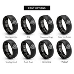 font options for inside engraving on black v6 engine rings