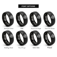 font options for inside engraving on black v6 engine rings