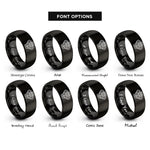 font options for inside engraving on black v6 engine rings