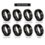 font options for inside engraving on black v6 engine rings