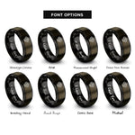 font options for inside engraving on gunmetal & black v6 engine rings