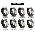 font options for inside engraving on black & gray v8 engine rings