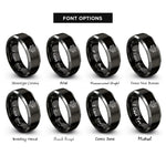 font options for inside engraving on black & grey v8 engine rings