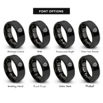 font options for inside engraving on black v8 engine rings