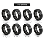 font options for inside engraving on black v8 engine rings