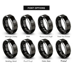 font options for inside engraving on black & gray v8 engine block rings